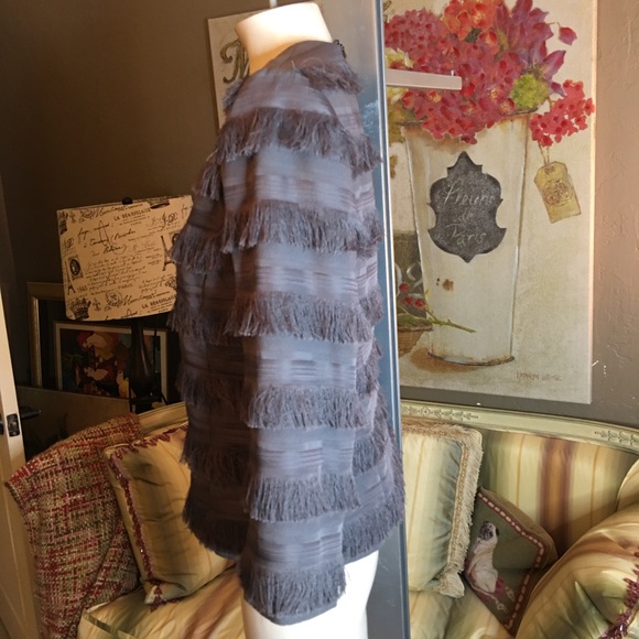 Banana Republic Heritage Gray Fringe Blazer Jacket - Picture 2 of 7